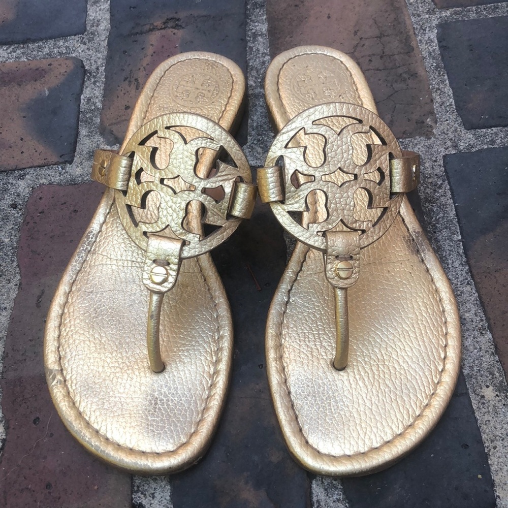 Tory Burch Miller sandals in gold 8.6
